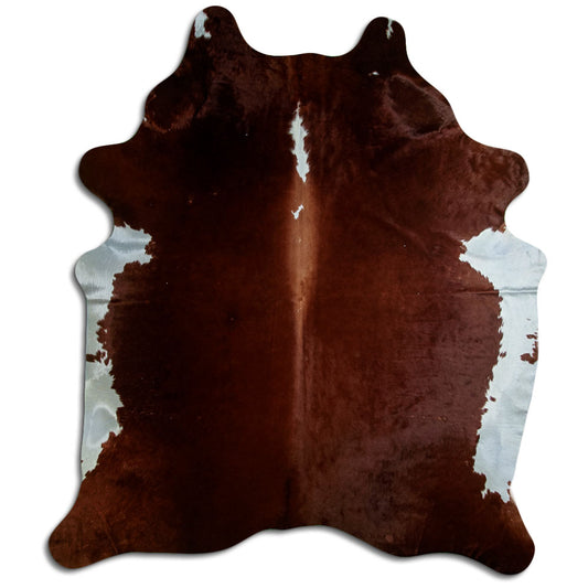Brown & White Cowhide Rug XXL