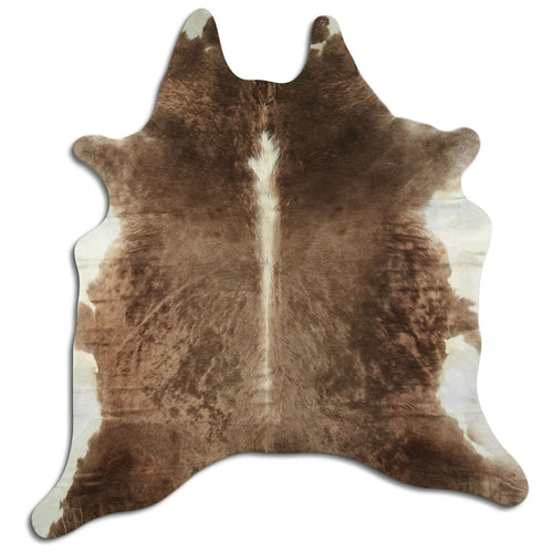 Brown & White Cowhide Rug XL