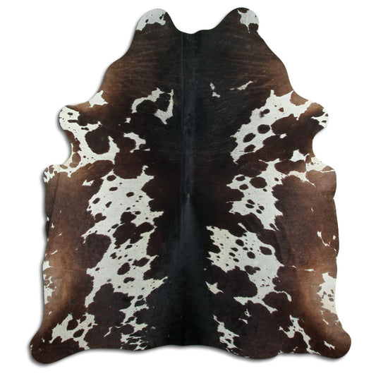 Brown & White Cowhide Rug XXL