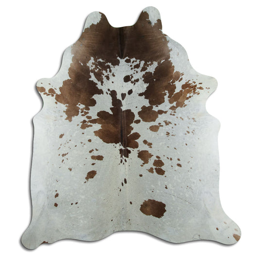 Brown & White Cowhide Rug XXL