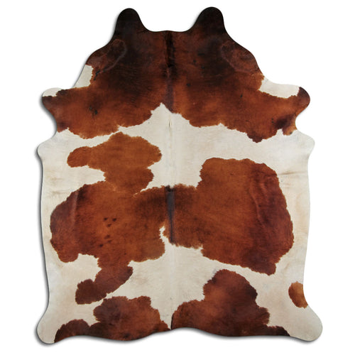 Brown & White Cowhide Rug XXXL