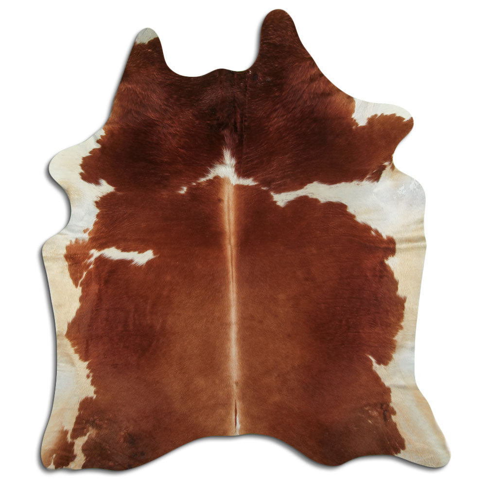 Brown & White Cowhide Rug XXL