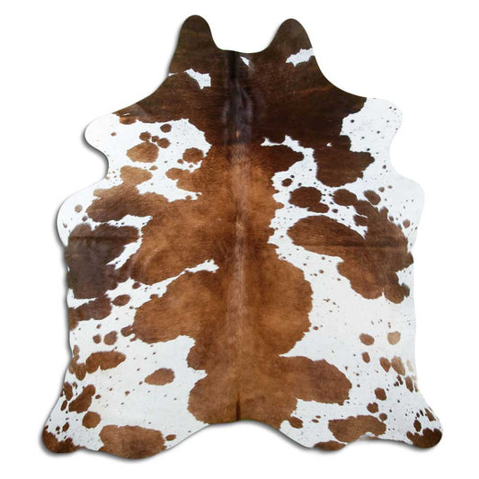Brown & White Cowhide Rug L