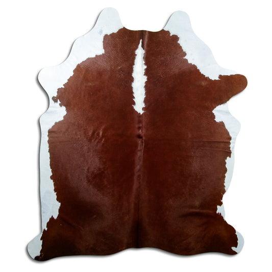 Brown & White Cowhide Rug XL