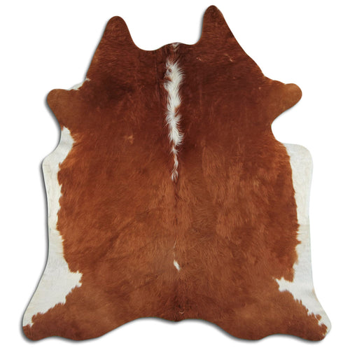 Brown & White Cowhide Rug XL