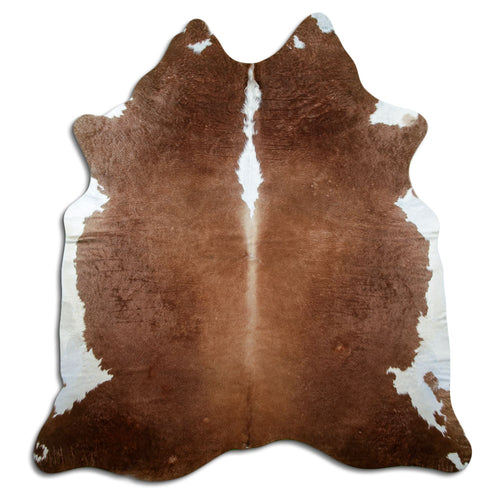 Brown & White Cowhide Rug XXL