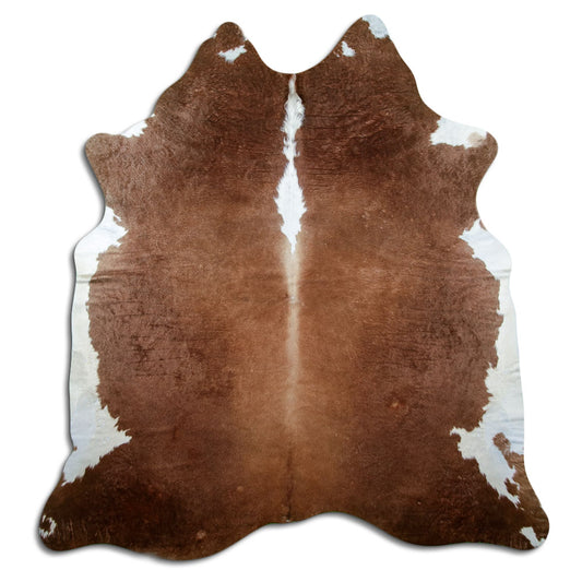 Brown & White Cowhide Rug XXL
