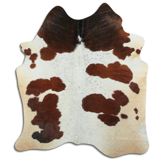 Brown & White Cowhide Rug L