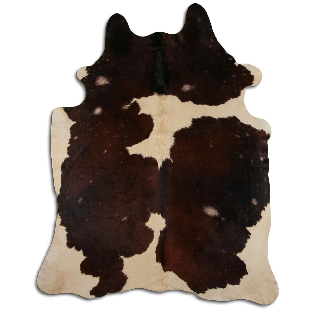 Brown & White Cowhide Rug XXL