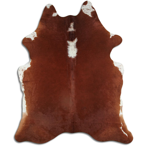 Brown & White Cowhide Rug XL