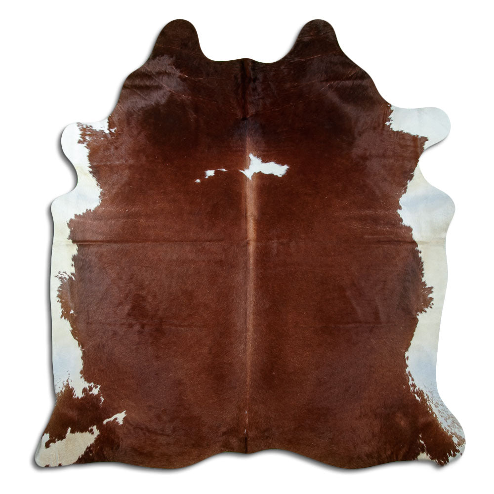 Brown & White Cowhide Rug XXL