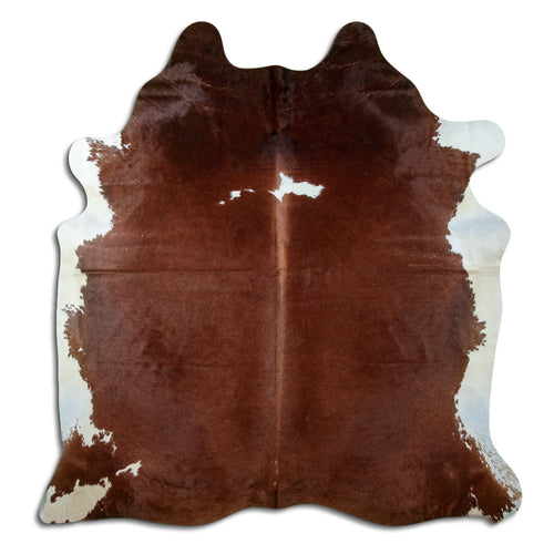 Brown & White Cowhide Rug XXL