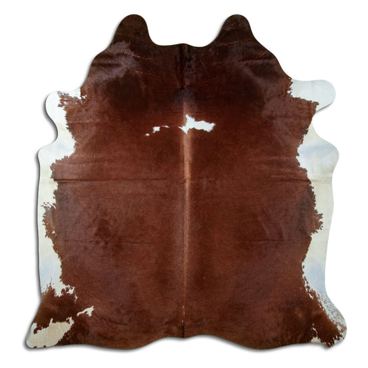 Brown & White Cowhide Rug XXL