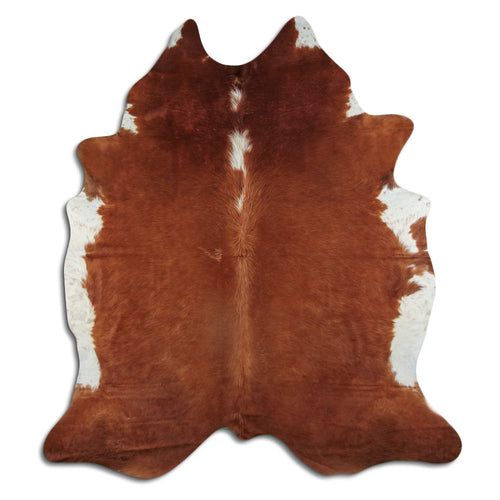 Brown & White Cowhide Rug XXL