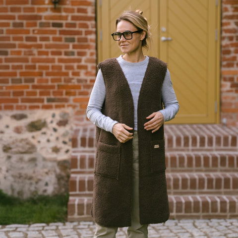Merino Wool Vest “Sea” Brown