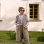 Merino Wool Vest “Sea” Beige