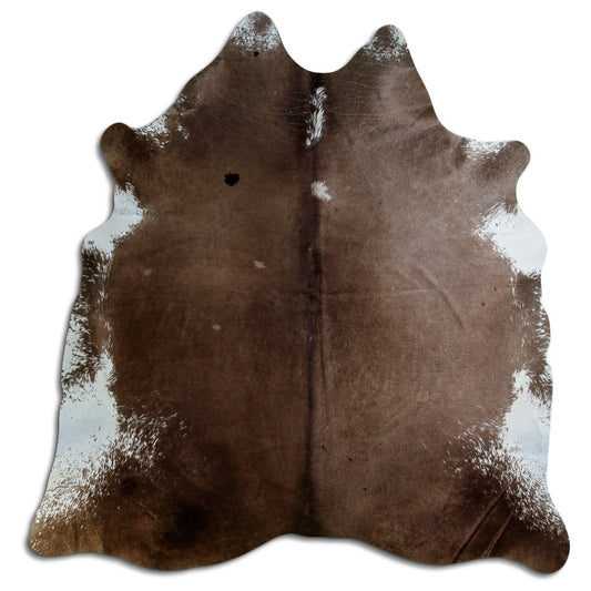 Brown & White Cowhide Rug XL