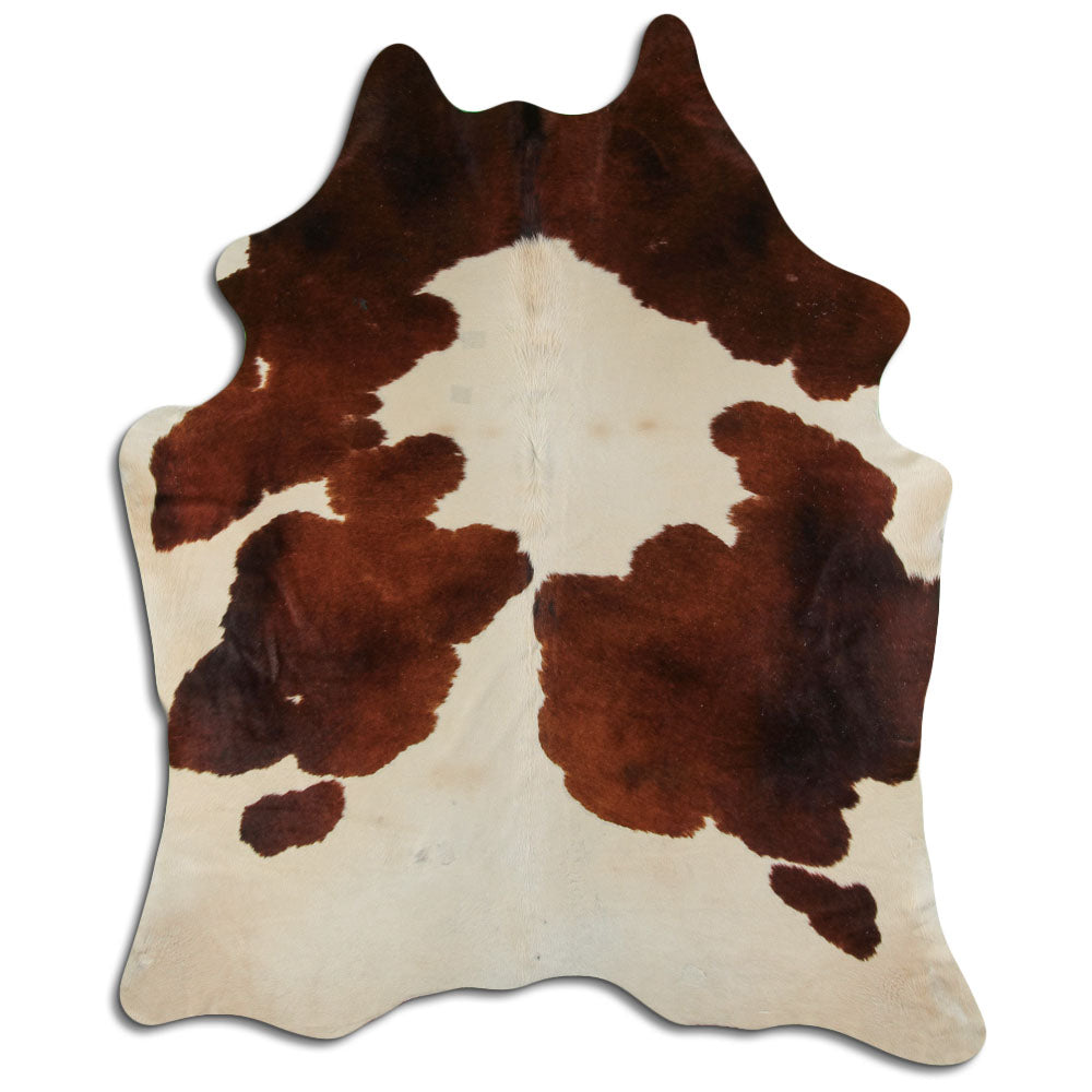 Brown & White Cowhide Rug XXL