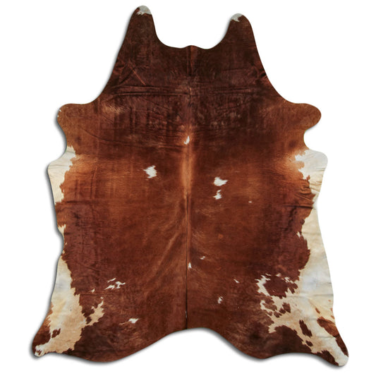 Brown & White Cowhide Rug XXL
