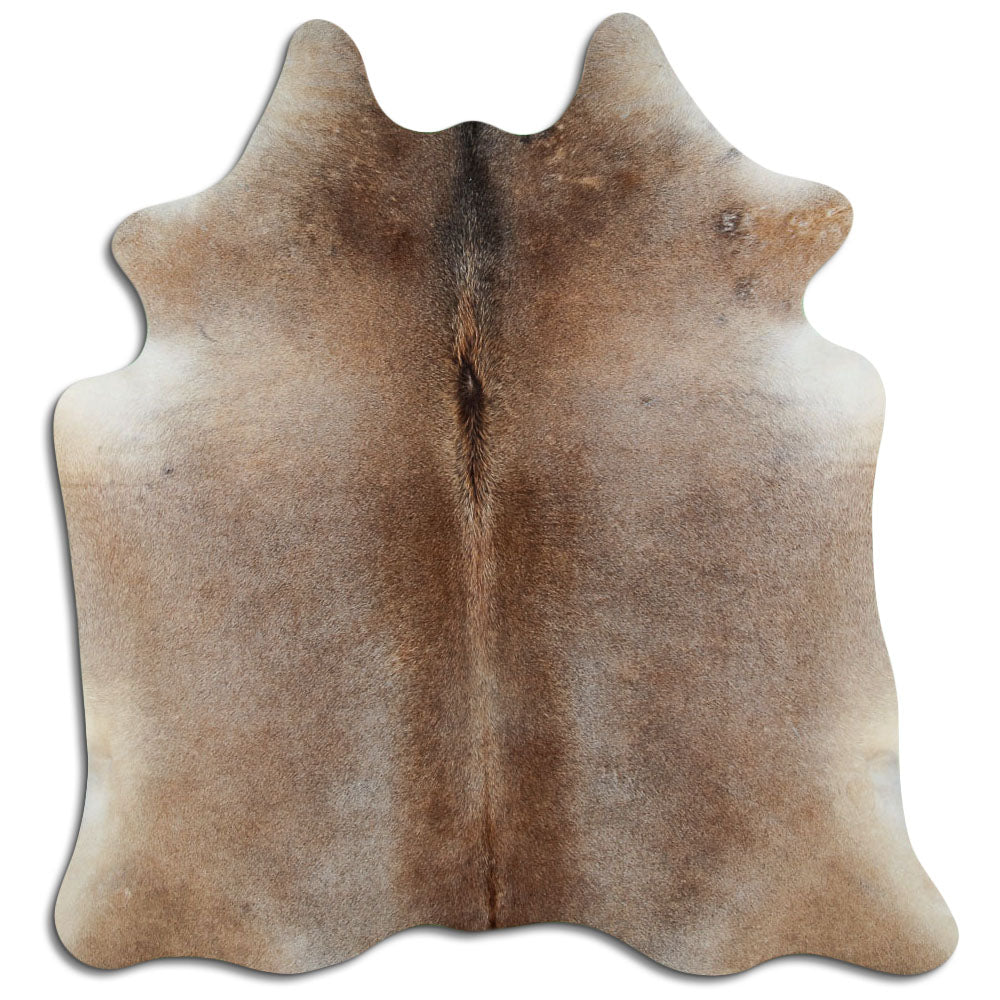 Tan Grey Cowhide Rug L