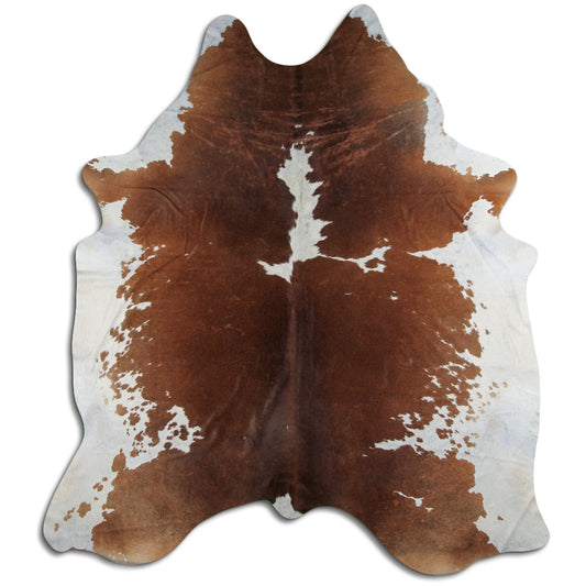 Brown & White Cowhide Rug XXXL