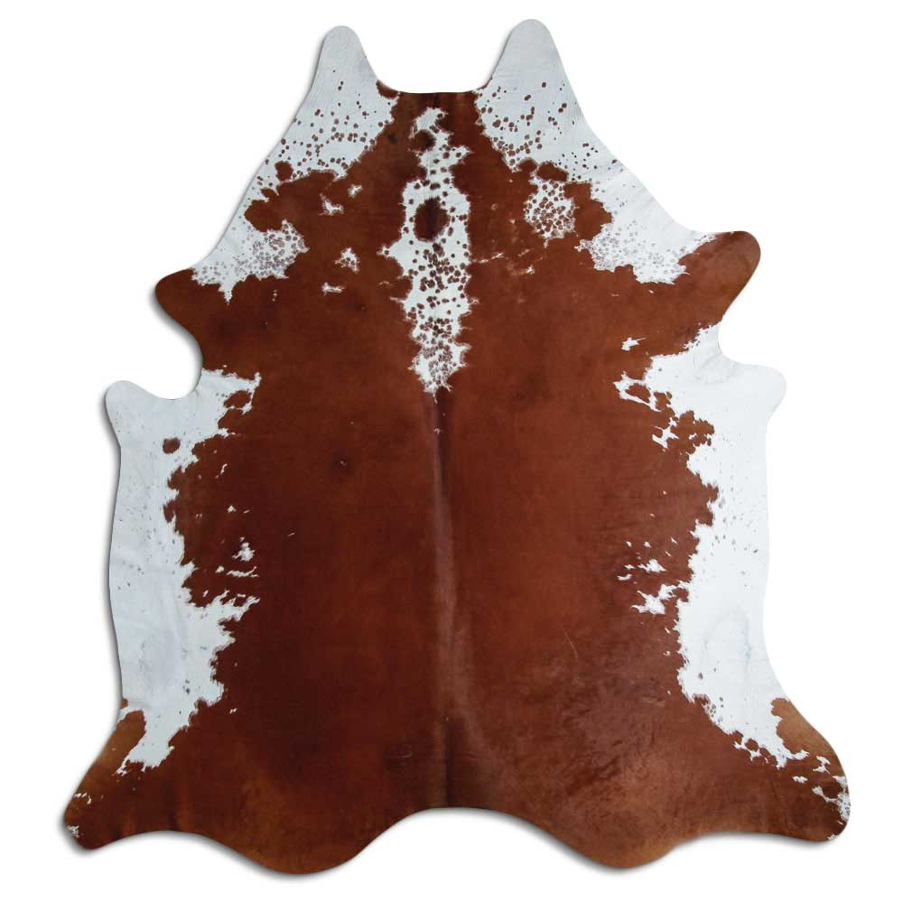 Brown & White Cowhide Rug XXL