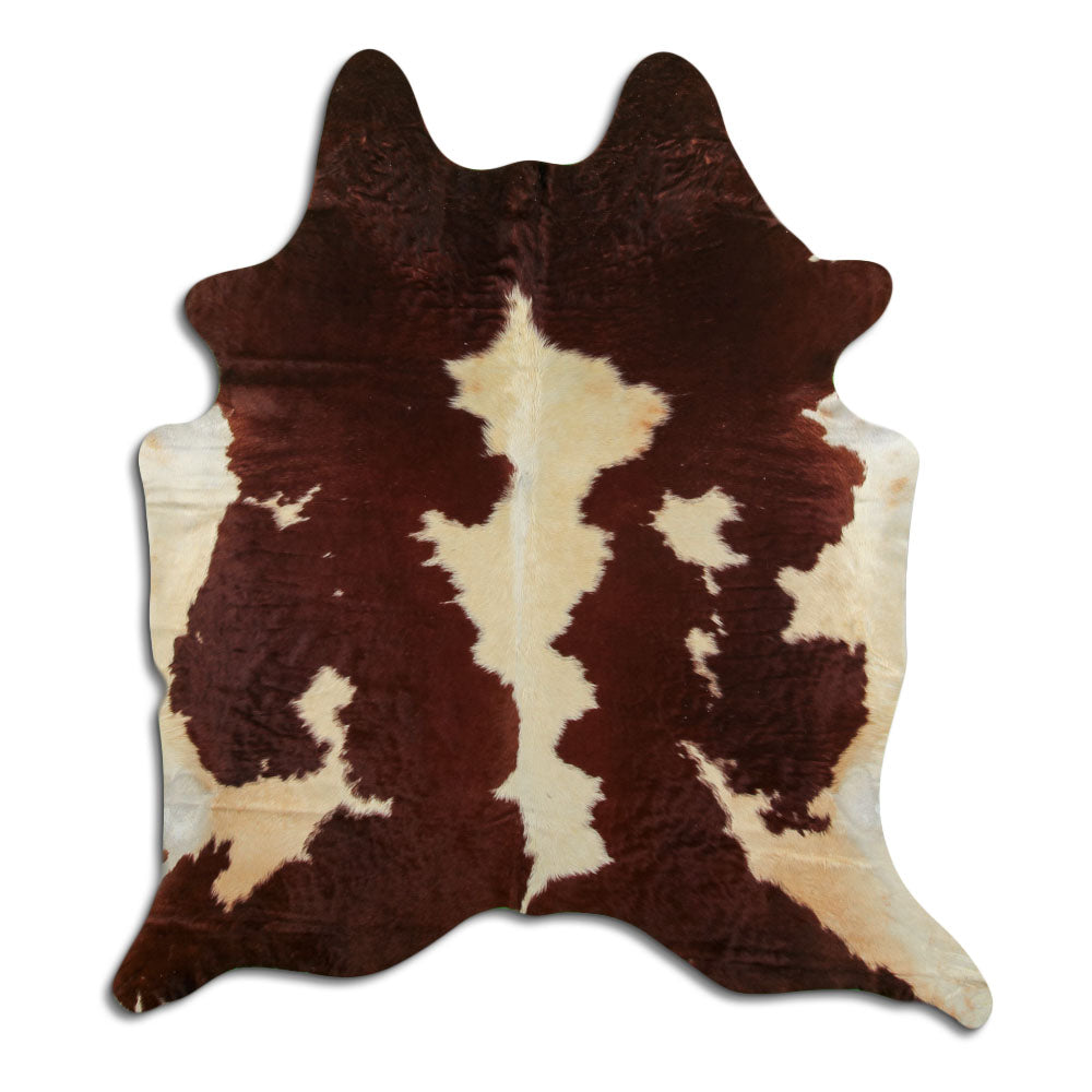 Brown & White Cowhide Rug XL