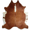 Brown & White Cowhide Rug XXXL