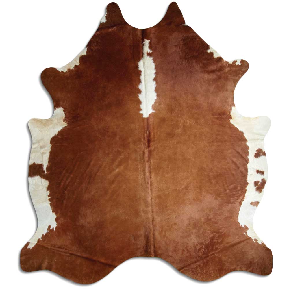 Brown & White Cowhide Rug XXXL
