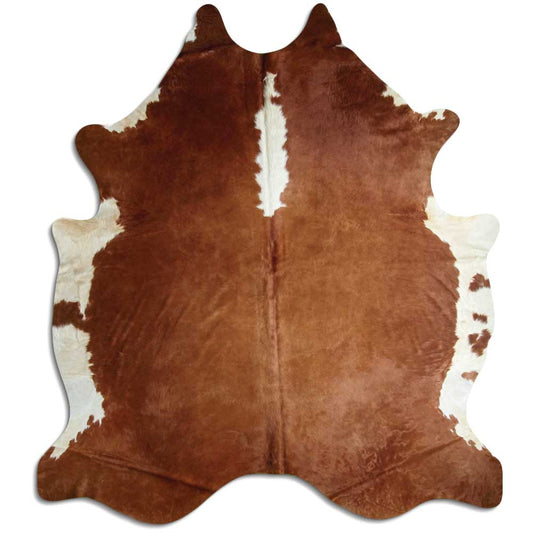 Brown & White Cowhide Rug XXXL