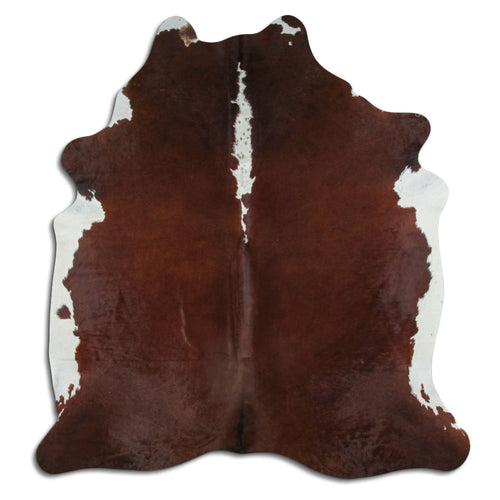 Brown & White Cowhide Rug XL