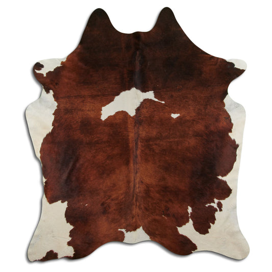 Brown & White Cowhide Rug XXL