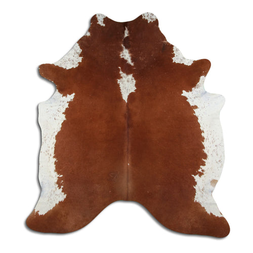 Brown & White Cowhide Rug L