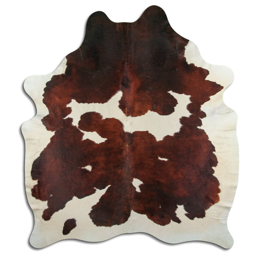 Brown & White Cowhide Rug XXL