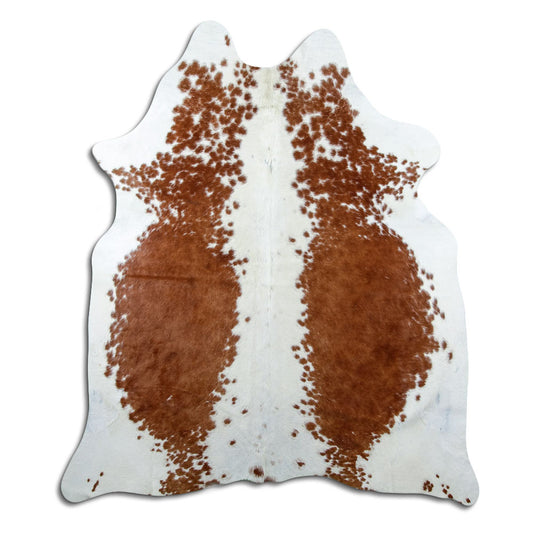Brown & White Cowhide Rug XL