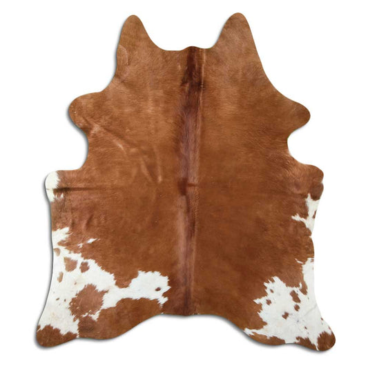 Brown & White Cowhide Rug L