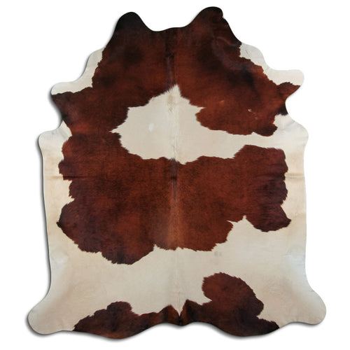 Brown & White Cowhide Rug XXL