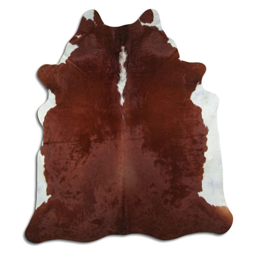Brown & White Cowhide Rug XL