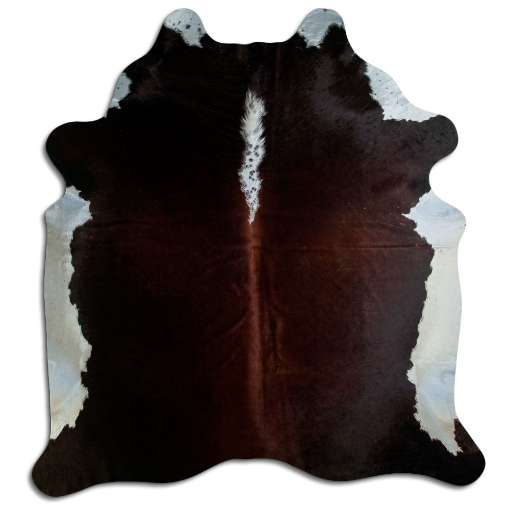Brown & White Cowhide Rug XXL