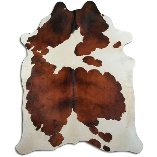 Brown & White Cowhide Rug XXL