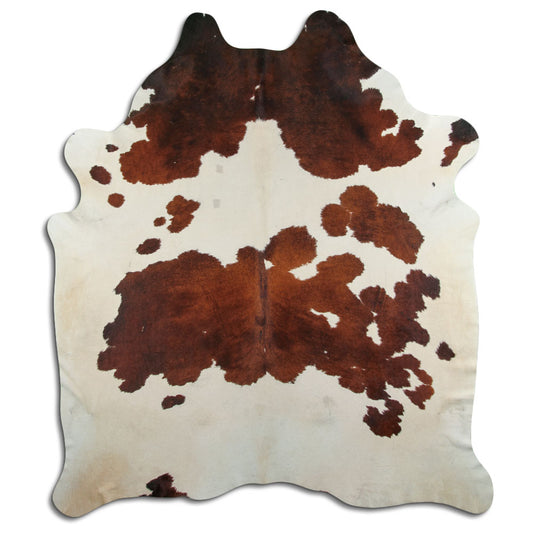 Brown & White Cowhide Rug XXXL