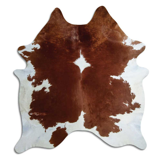Brown & White Cowhide Rug XXL
