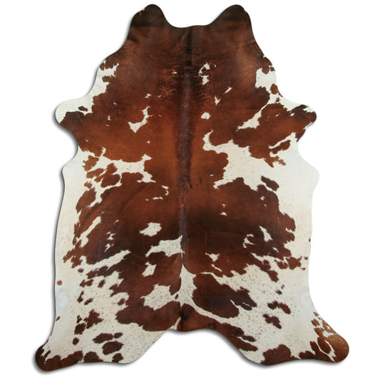 Brown & White Cowhide Rug XXL
