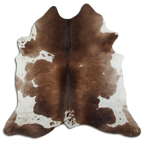 Brown & White Cowhide Rug XL