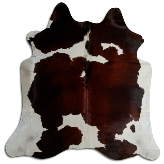 Brown & White Cowhide Rug L