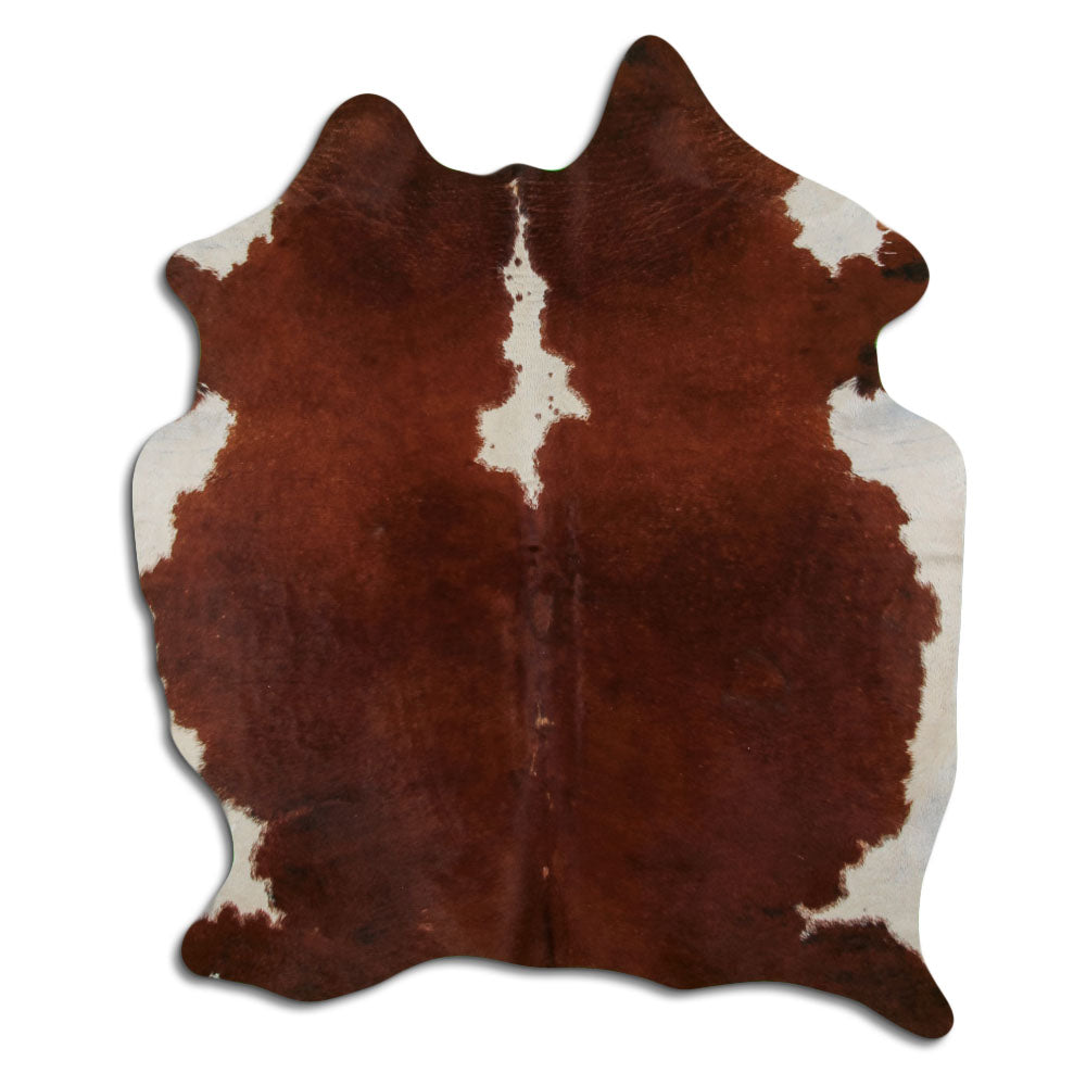 Brown & White Cowhide Rug L