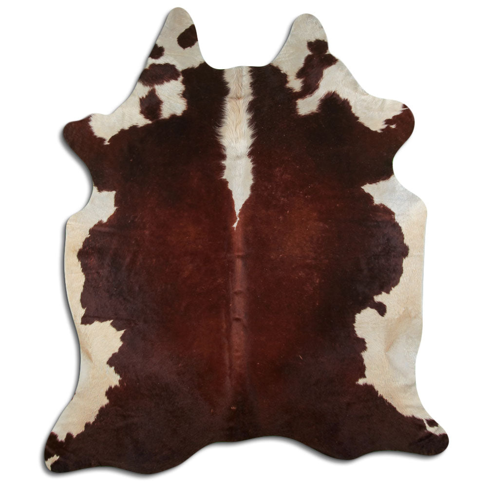 Brown & White Cowhide Rug XXL