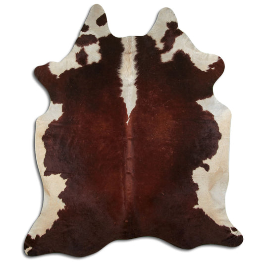 Brown & White Cowhide Rug XXL
