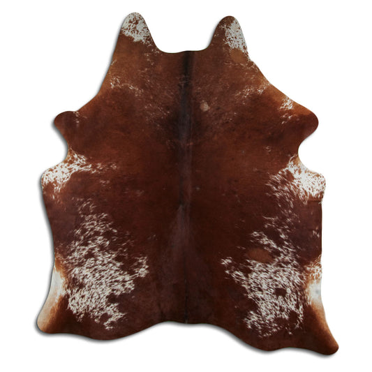 Brown & White Cowhide Rug XL