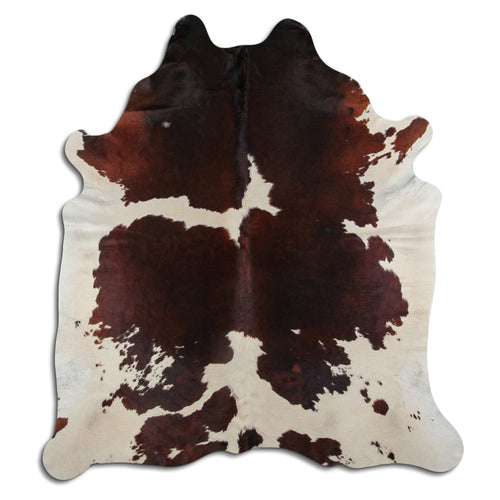 Brown & White Cowhide Rug XXL